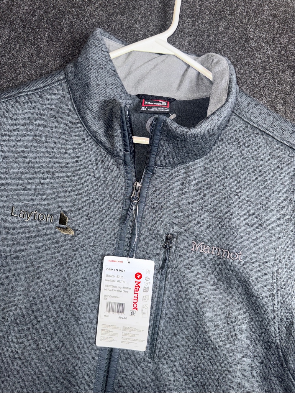 Marmot Men’s Heather Gray Lightweight Fleece Jacket